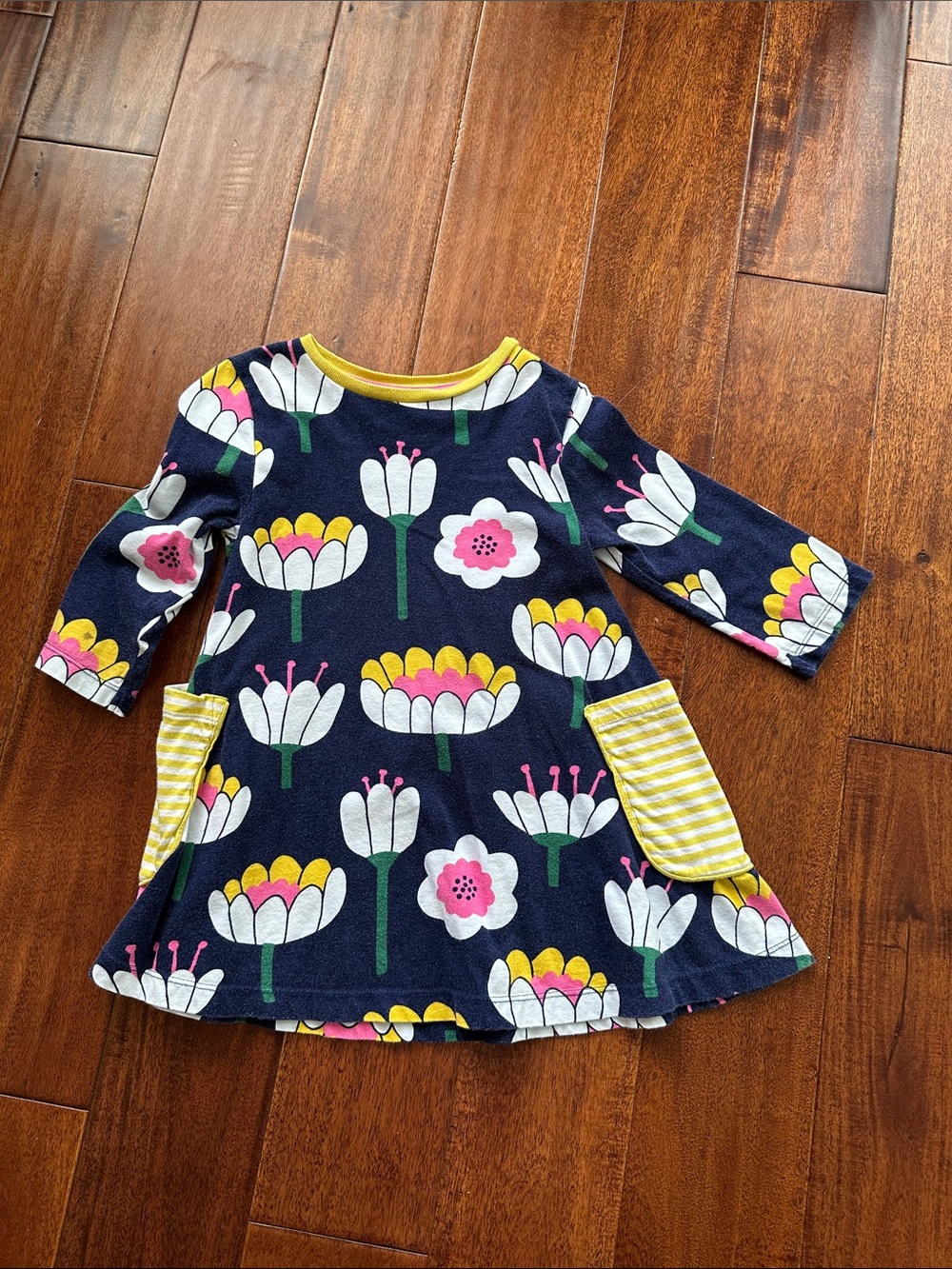 Mini Boden Navy lotus flower Dress